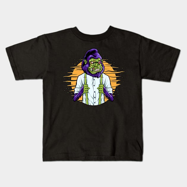 Gorilla Zombie Kids T-Shirt by obodo